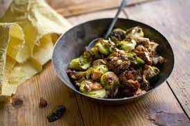 Wild Mushrooms And Brussels Sprouts Recipe Recipe Brussels Sprouts Recipe Brussel Sprouts Thanksgiving Recipes Side Dishes