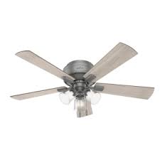 Hunter 53091 builder deluxe indoor ceiling fan with led light and pull chain control, 52 inch , new bronze. Hunter 51020 Matte Silver Crestfield 52 5 Blade Led Ceiling Fan Lightingdirect Com