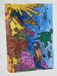 Paint a coral reef with sponges. Coral Reef Life Art Starts