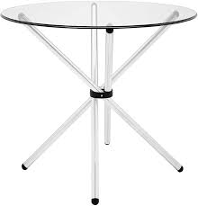 Diamond sofa avalon round glass top stainless steel base dining table 1stopbedrooms $ 1140.00. Amazon Com Modway Baton 36 Modern Kitchen And Dining Table With Round Glass Top And Stainless Steel Base Tables