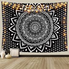 Hung within large buildings during the middle ages, tapestries have provided a functional and artistic value for hundreds of years; Amazon Com Black And White Mandala Ombre Tapestry Wall Hanging Bohemian Tapestries For Home Dorm Living Room Bedroom Ceiling Decor Large Blanket For Men Women With Non Mark Hooks Clips 70x90 Inches Everything