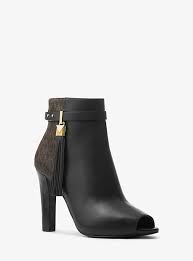 Michael kors mira flex pump 8 or 38.5 in salmon. Winslow Leather And Logo Open Toe Ankle Boot Michael Kors