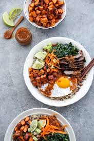 Korean Beef Bibimbap Bowl Recipe With Spicy Tomatillo Sauce Recipe Bibimbap Bowl Bibimbap Korean Beef