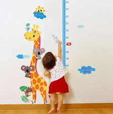 giraffe growth chart kids stickers