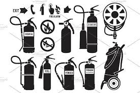 Silhouette Of Fire Extinguisher Protection Symbols Extinguisher Fire Extinguisher