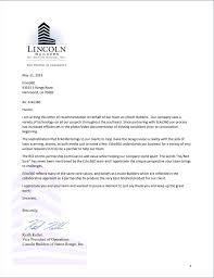 To write a letter of late submission of documents to a company you need to address it to the manager with the reasons for the late submissions. Letter Of Recommendation From Vice President Keith Keller Of Lincoln Builders Ecko360 Industrial