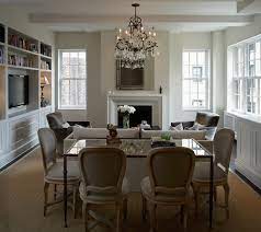 Heidi velvet dining chairs, set of 2, gray by meridian furniture (79) $330$525. Dining Table Behind Sofa Transitional Living Room B Moore Design
