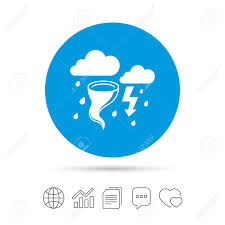 Storm Bad Weather Sign Icon Clouds With Thunderstorm Gale Hurricane