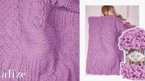 Multi Patterned Blanket With Alize Puffy Fine Alize Puffy Fine Ile A Ok Desenli Battaniye Youtube Battaniye Orgu Bebek Trikolar