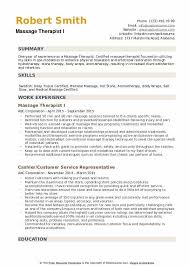 Massage Therapist Resume Samples Qwikresume