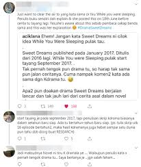 A story between ling ling qi and bo hai as sweet dreams was beautiful, impressed with the technical quality in terms of special effects and cinematography, the sets were beautiful, the mix. Drama Sweet Dreams Dituduh Plagiat Drama Korea While You Were Sleeping Gosip Tempatan Gosip Forum Cari Infonet