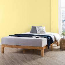 A sturdy platform bed you can customize: King Size 12 Inch Classic Solid Wood Platform Bed Frame Natural Crown Comfort Overstock 22378129