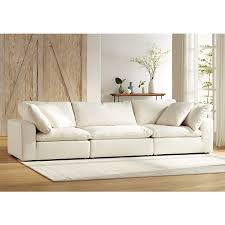 Lowest price of the summer season! Skye 125 W Classic Natural Linen 3 Piece Modular Sofa 30h42 Lamps Plus