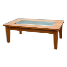 Custom glass river coffee table/dining table free quote! Fortes With Glass Insert Coffee Table