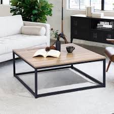 facto salontafel van eikenhout vierkant bijzet tafel industrieel decor in table basse table basse noire table basse rectangulaire