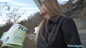 Public flashing and fucking for money from a big-boobed lustful MILF