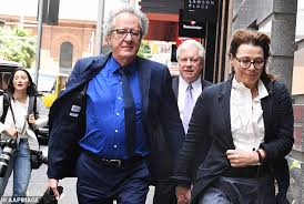 Media captiongeoffrey rush left court accompanied by his wife, jane menelaus. Geoffrey Rush Claims He S Disabled After Being Labelled King Leer And May Never Work Again Daily Mail Online