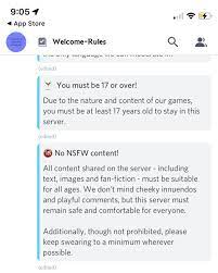 Discord rules: no swearing and no nsfw content. Do they realize the entire  game is nsfw? : rfuseboxgames