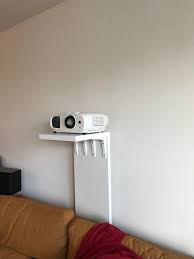 The projector will be vertically mounted using a ceiling mount. Diy Projector Stand Ikea Projectors Diy Projector Projector In Bedroom Projector Stand