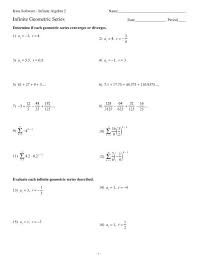 Free trial available at kutasoftware.com. Infinite Geometric Series Kuta Software