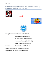 Pdf Consumers Response Towards Kfc And Mcdonalds