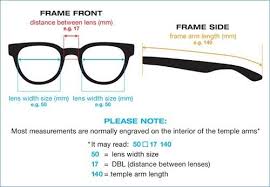 Glasses And Sunglasses Frame Size Guide Distance Between