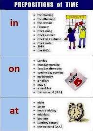 Preposiciones De Tiempo Ingilizce Dilbilgisi Ogretim Student Planner