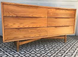 Heywood wakefield sculptra mid century blonde wheat 5 drawer highboy dresser dresser measures: Mcm Heywood Wakefield Danish Style Long Dresser W Mirror Mid Century Modern Mcm 700 00 Picclick