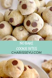 No Bake Chocolate Chip Cookie Dough Bites Charisse Yu Recipe In 2020 Chocolate Chip Cookie Dough Bites Eating Raw Cookie Dough Chocolate Chip Cookie Dough