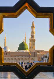 People lined up to pray nafil on riad al jannah. Animasi Masjid Nabawi
