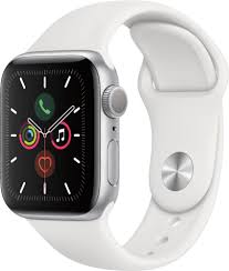 Best Buy Apple Watch Series 5 Gps 40mm Case With White Sport Band Silver Aluminum Mwv62ll A Buy Apple Watch Apple Watch Apple Watch Series