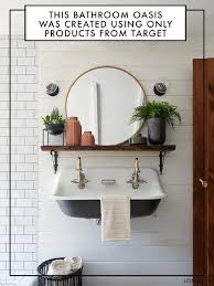 Besides, with pure color, elegant and simple appearance, this bath mirror will well match with your furniture in your home. Leanne Ford Used Only Target Items To Create This Bathroom Oasis Mirror Wall Decor Decorating Bathroom Bathroom Oasis