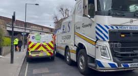 In the late summer of 2020, an image supposedly depicting a truck bearing the words all aboard the trump train, stuck beneath a bridge, was virally circulated on social media along with mocking remarks about u.s. Newsflare British Truck Got Stuck Under The Bridge In Dublin