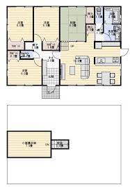 屋根裏収納のある平屋の間取り例 間取り 30坪 間取り 東玄関 間取り