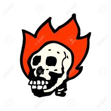 Cartoon fire flame vector seamless frame borders. Cartoon Skull With Fire Background Royalty Free Cliparts Vectors And Stock Illustration Image 16141222