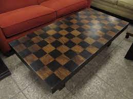 Allow the surface to dry. Checkered Wood Coffee Table 195 Attic Game Room Coffee Table Wood Furniture Resale