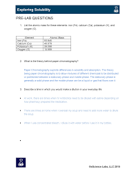 Use the gizmo to measure the solubility of potassium nitrate at each temperature given in the table below. Ic 4603 L05 Exploring Solubility Studocu
