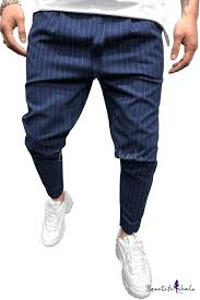 With suit separates you can choose coat, pant, and/or vest sizes separately for an ideal fit. Mens Simple Pinstripe Printed Slim Fit Suit Pants Casual Trousers With Pocket Beautifulhalo Com