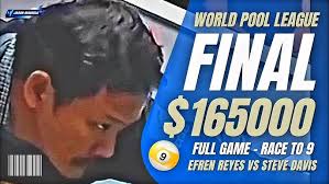 ⭐ Efren Reyes Final Full Game Race to 9 World Pool League Tournament Pro  Billiard Game #efrenreyes
