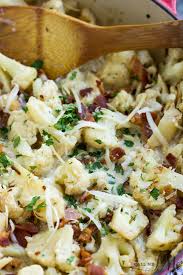 Add to sheet pan and roast for 25 minutes. Creamy Parmesan Cauliflower With Bacon Call Me Pmc
