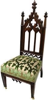 Gothic Revival Chair With Characteristic Pointed Arch And Oak Leaf Finial Gothic Chair Gothic Furniture Victorian Furniture