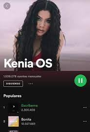Kenia Os Noticias on X: ¡Kenia Os ha llegado a 1,000,000 de oyentes  mensuales en Spotify! Kenia es actualmente la youtuber mexicana más  escuchada en la plataforma. 👑💖 t.cotFGcqbfja1  X