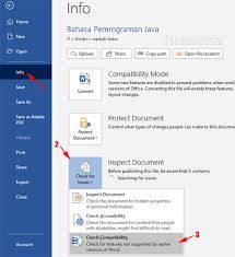 Cara Mematikan Atau Keluar Dari Compatibility Mode Di Microsoft Word