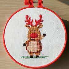These are eleven traditional christmas themed patterns. Funny Christmas Deer Counted Cross Stitch Pattern Is An Easy Xstitch Design For Beg Xmas Cross Stitch Holiday Cross Stitch Christmas Cross Stitch Patterns Free