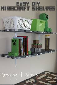 Minecraft Bedroom Idea Easy Diy Minecraft Shelves Keeping It Simple Minecraft Bedroom Decor Minecraft Bedroom Minecraft Room