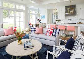 Shingle Style Home Interior Design Ideas Preppy Living Room Coral Living Rooms Living Room Style