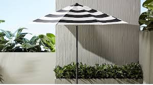 Black And White Outdoor Umbrella With Stand Shadow Round Black And White Stripe Umbrella Shade With Pole Reviews Cb2 Outdoor Umbrella Outdoor Pergola Pictures