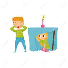 Hide and seek png images. Brother And Sister Playing Hide And Seek Girl Hiding Under Table Royalty Free Cliparts Vectors And Stock Illustration Image 100479394