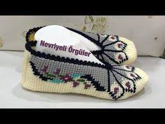 Nevriyeli Orguler Youtube Tunisian Crochet Crochet Slippers Crochet