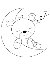 Teddy bear coloring pages animal coloring pages coloring pages to print colouring pages stock free images. Printable Sleeping Teddy Bear Coloring Page